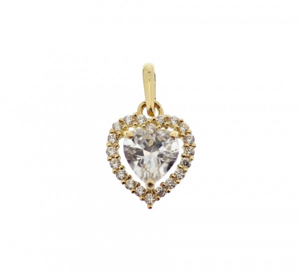 Gouden Hanger Hart Zirkonia