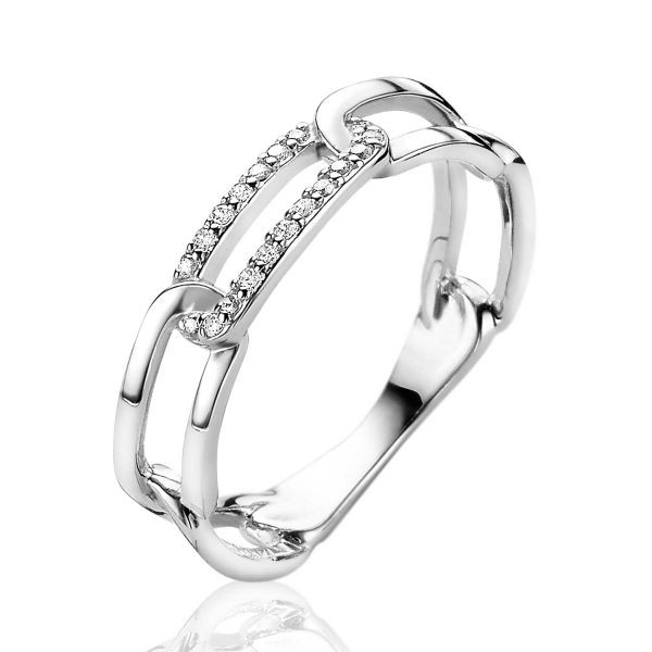Zinzi - Zilveren Ring ZIR2116-58 Paperclip Schakels