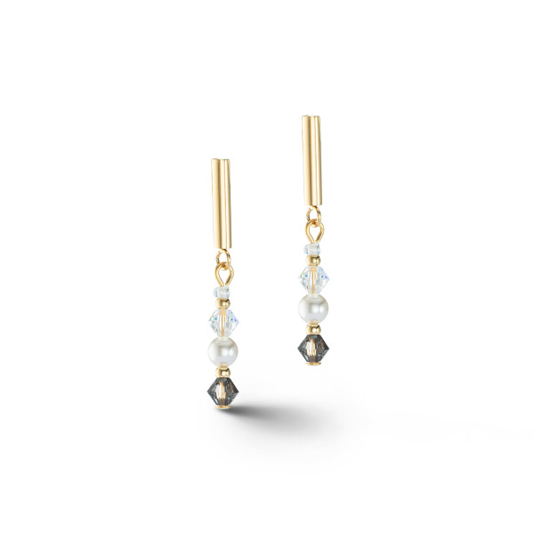 Coeur de Lion Oorbellen Princess Pearls Grijs-Kristal 6022/21 - 1218