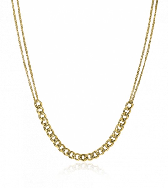 Zinzi - Zilveren Ketting ZIC2185G Multi-Look - Goudkleurig
