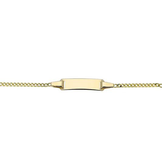 Gouden Baby Plaatarmband met Gourmet-schakels 10-12 cm
