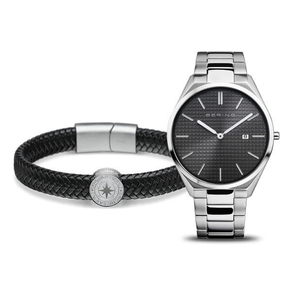 Bering Ultra Slim Zilverkleurige Herenhorloge met armband 17240-702-GWP