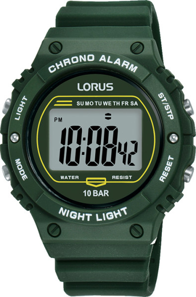 LORUS Digitaal herenhorloge van staal en siliconen R2309PX9