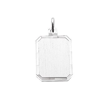 Graveerhanger Rechthoek 18x14mm zilver