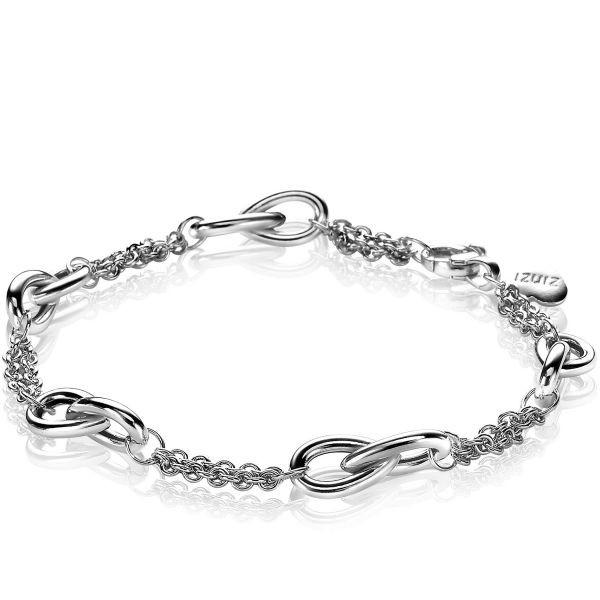 Zinzi - Zilveren Armband ZIA2009 Elegante Schakel met Druppelvormen