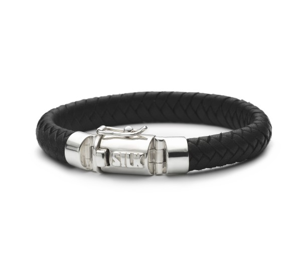 Silk - Arch Armband 326BLK.20 Zwart Leer