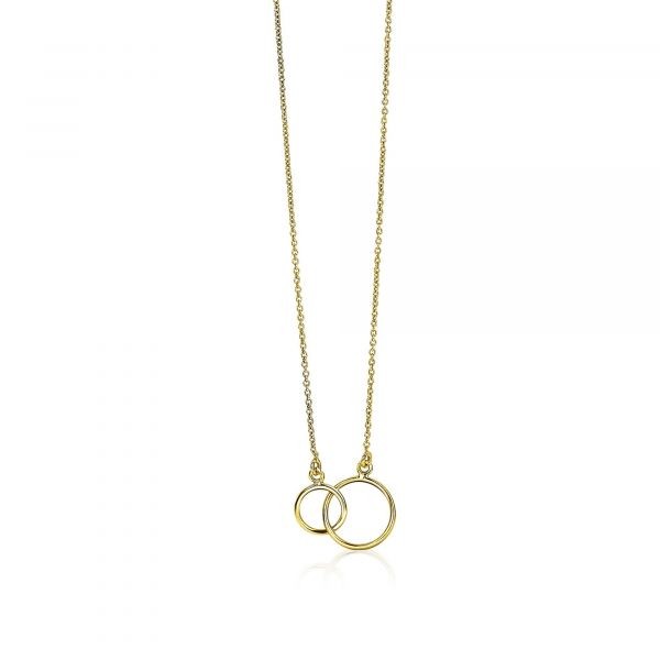 ZINZI Gold 14 karaat gouden collier open rondjes in elkaar ZGC115 42cm