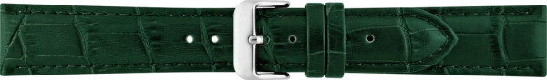 Horlogeband Kalfsleer met Alligator print Donker Groen 16 mm