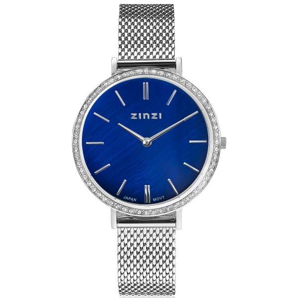 Zinzi - Grace ZIW1346 Dameshorloge - Zilverkleurig Blauw