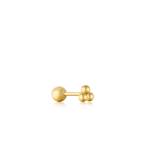 Ania Haie Triple Ball Barbell Single oorsteker 035-03G p. stuk. (plugsluiting)