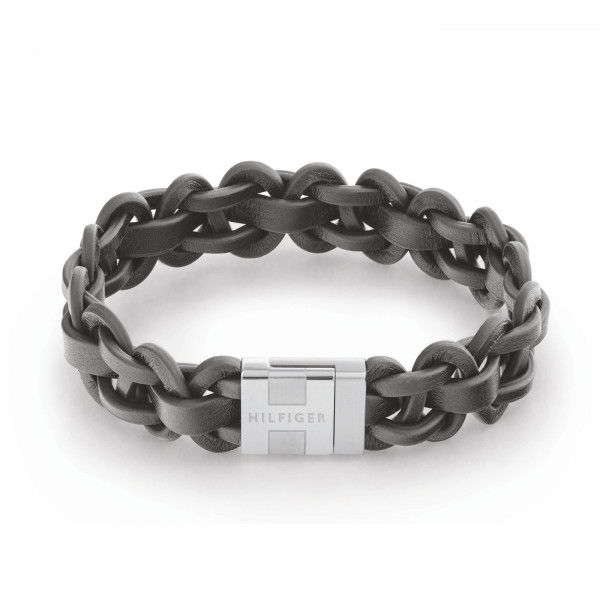 Tommy Hilfiger - Herenarmband TJ2790374 Grijs Gevlochten Leer