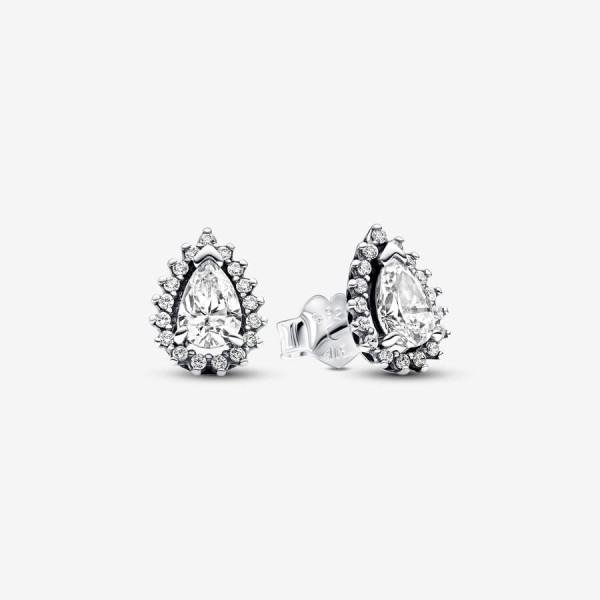 Pandora Sprankelende Peer Halo Oorknopjes 292834C01