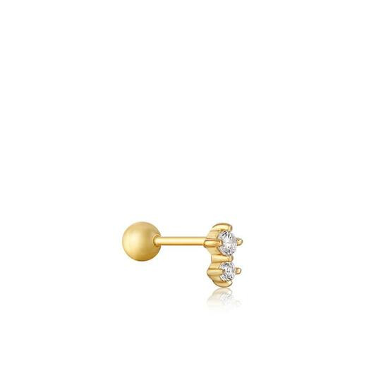 Ania Haie Double Sparkle Barbell Single oorsteker E035-07G p. stuk