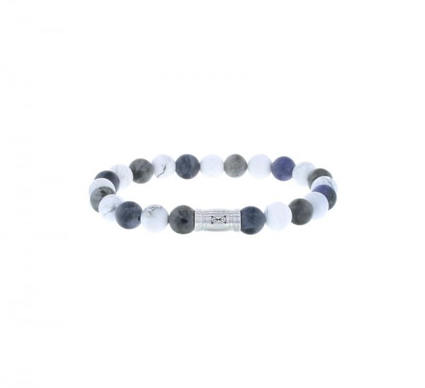 Aze Jewels - Armband AZ-BS017-A-175 Matte Picasso Jasper en Howlite Edelstenen - Multicolor