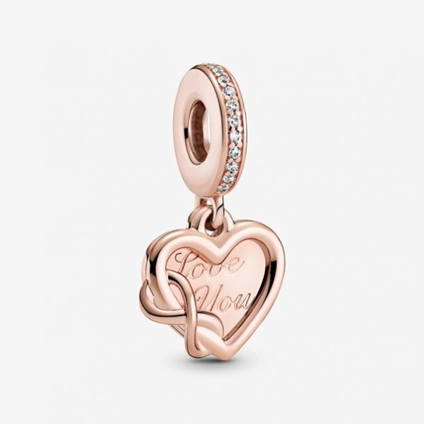 Pandora - Zilveren Bedel 789369C01 Rosékleurig - Love you Infinity Hart