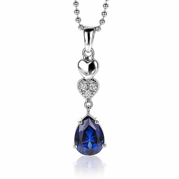 Zinzi - Zilveren Hanger ZIH2124 Blauwe Druppel