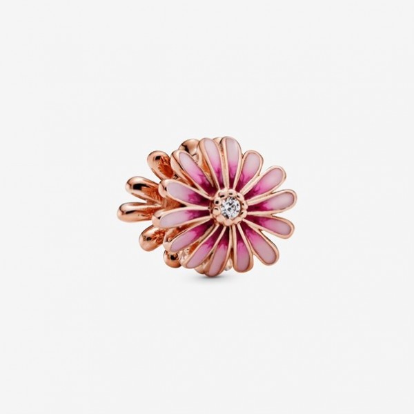 Pandora - Zilveren Garden Bedel 788775C01 Rosékleurige Roze Madeliefje