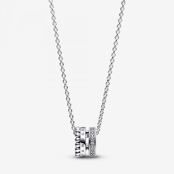 Pandora Signature - Logo Pavé & Kralenhanger & Ketting 392311C01-45