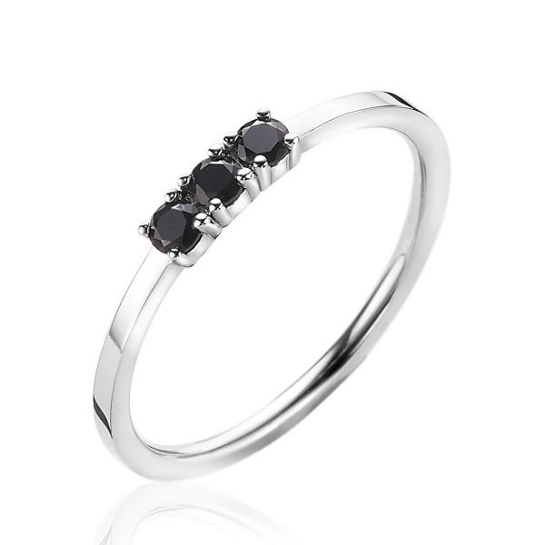 Zinzi - Zilveren Ring ZIR2127Z56 Zwarte Zirkonia's