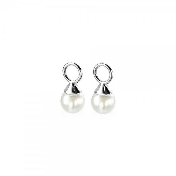 Zinzi - Zilveren Creoolhangers ZICH1749W Parel