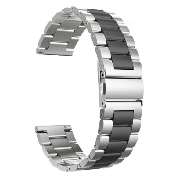 Horlogeband - vouwsluiting met drukknoppen - edelstaal 20mm