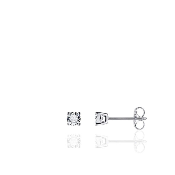 Zilveren Oorknoppen Zirkonia - 4mm