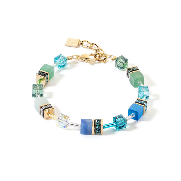 Coeur de Lion GeoCUBE Iconic Precious Armband Groen-Turquoise 4905/30 - 0506