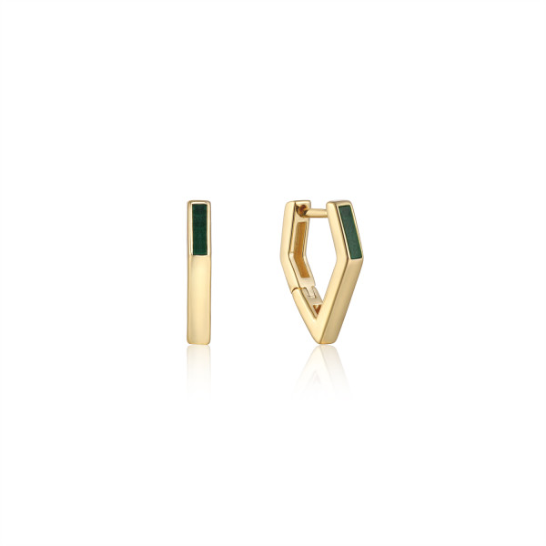 Ania Haie Malachite Angular Hoop Oorbellen E042-02G-M