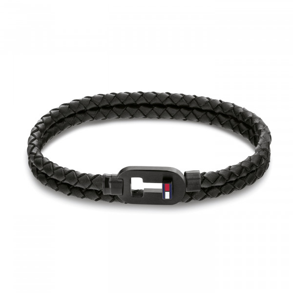 Tommy Hilfiger - Herenarmband TJ2790386 Zwart Gevlochten Leer Multi-look
