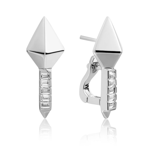 Sparkling Jewels Pyramid Edge Oorbellen Zilverkleurig EAS27