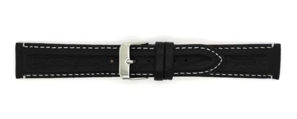 Horlogeband Buffelleer met stalen gesp 00007509 18 mm