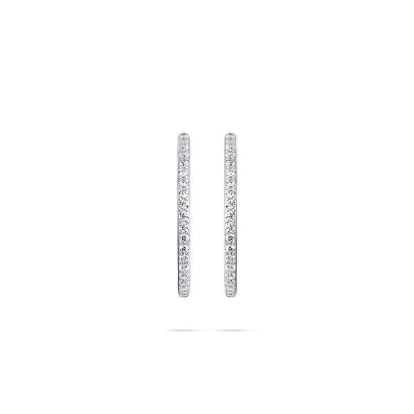 Zilveren Oorringen Zirkonia 30mm - 2mm dik