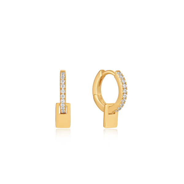Ania Haie Glam Pendant Huggie Hoop oorringen goud verguld E037-06G