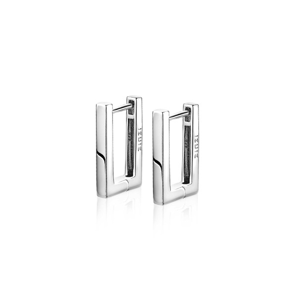 ZINZI zilveren oorringen rechthoek vierkante buis 18x3 mm ZIO1772