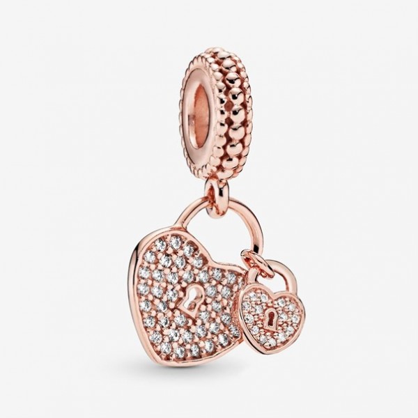 Pandora Moments - Hangbedel Rosékleurig Pavé Hart Hangsloten 781807CZ