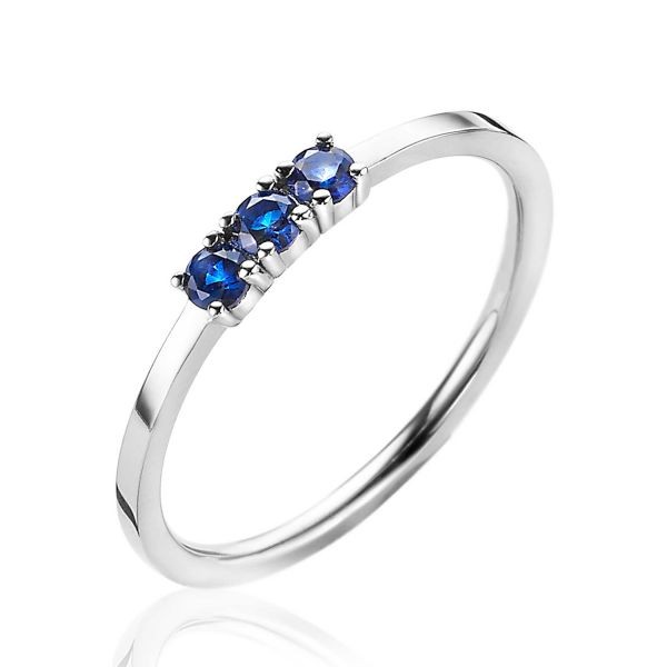 Zinzi - Zilveren Aanschuifring ZIR2127B54 Blauwen Kleurstenen
