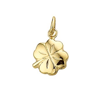 Gouden Hanger Klaver 4 - tweezijdig 14karaat