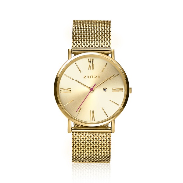 Zinzi - Damshorloge ZIW510M Goudkleurig 34mm + gratis Zinzi armbandje
