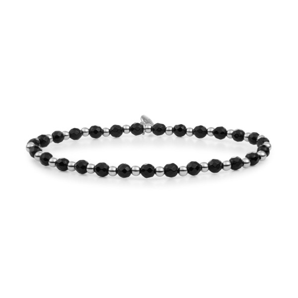 Sparkling Jewels - Interstellar Zilveren Armband SB-GEM07-3MM-MIX Onyx
