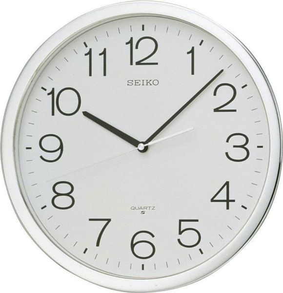 Seiko wandklok QXA020S - Chroom Rond 36cm - Kunststof