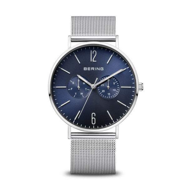 Bering Sale zilver gepolijst mannenhorloge 14240-003