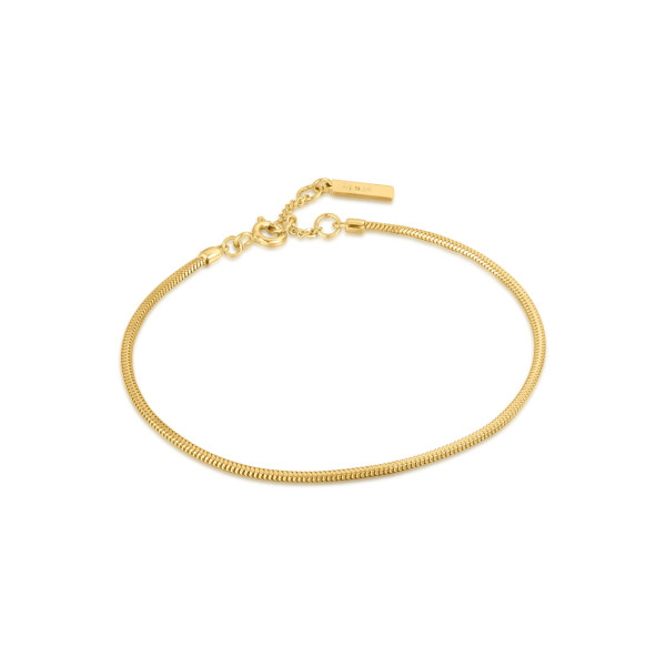 Ania Haie Goudkleurige armband met slangenschakel B038-02G