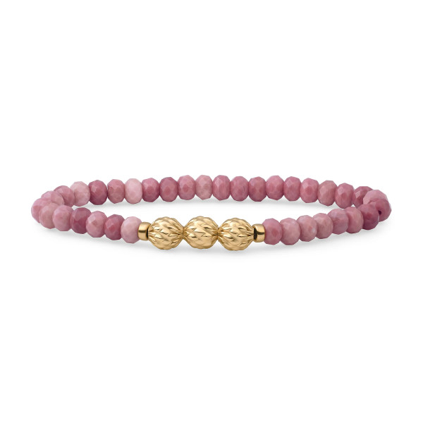 Sparkling Jewels Pink Rhodonite Fuse Beads Armband SB-G-6MM-FUSE-G24
