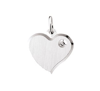 Graveerhartje met Zirkonia - Zilver