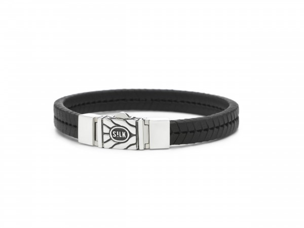 Silk - Chevron 157BLK.21 Zwart Leer