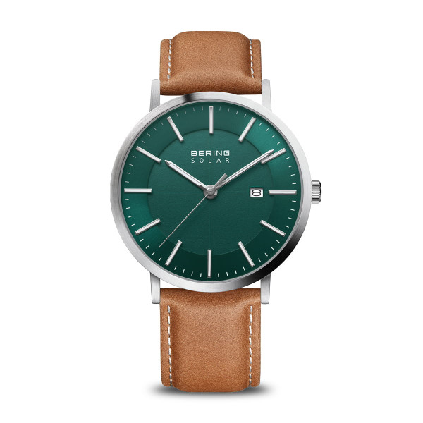 Bering - Herenhorloge Solar * 15439-508 (groen-bruin)