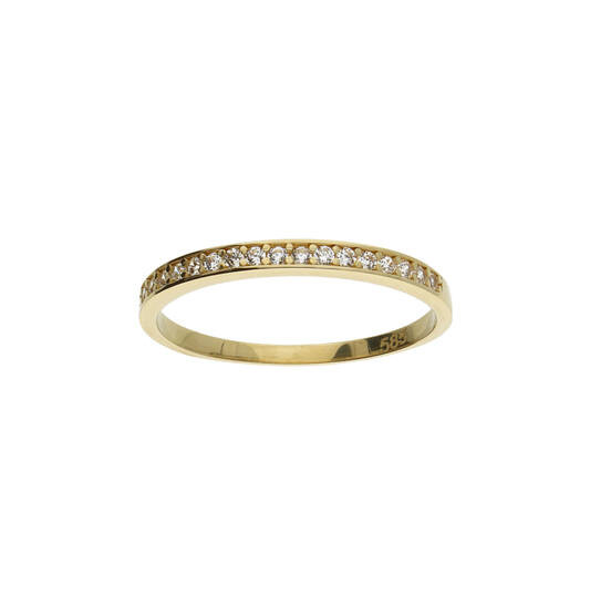 Gouden Fantasie Ring maat 54 met Zirkonia