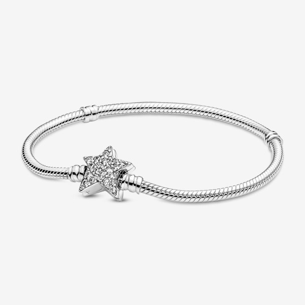 Pandora Moments Snake Chain Armband met Asymmetrische Ster Sluiting 599639C01-16