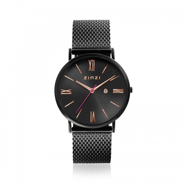 Zinzi - Roman ZIW509M Dameshorloge Zwart + Gratis Zinzi Armbandje