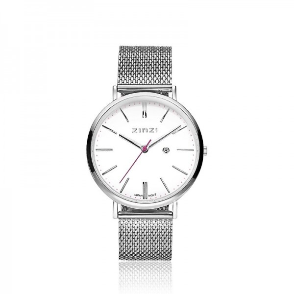 Zinzi - Retro ZIW406M Dameshorloge Zilverkleurig + Gratis Zinzi Armbandje